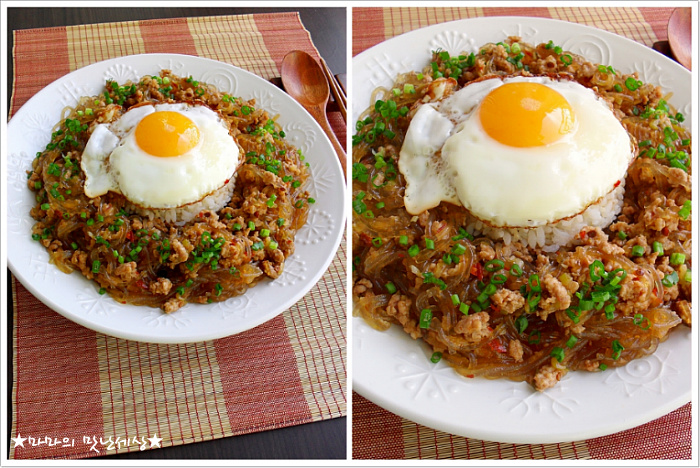 재료착해 맛도 좋은 잡채가 젤 쉬웠어요~《마파잡채밥》