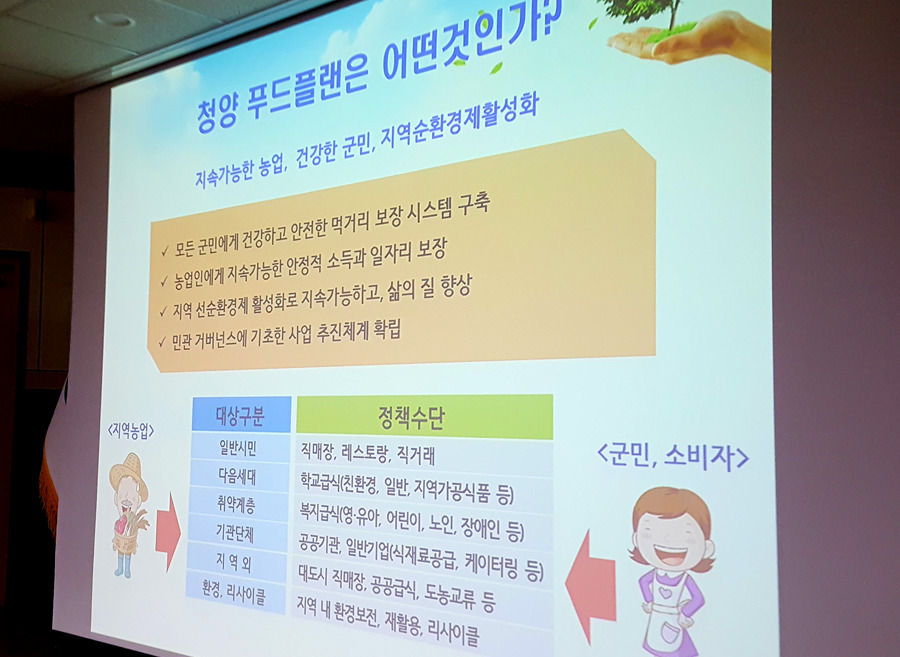 청양농업기술센터 청양군농업인대학 강경원강의 관광산업과 로컬푸드 6차산업 푸드플랜 융복합