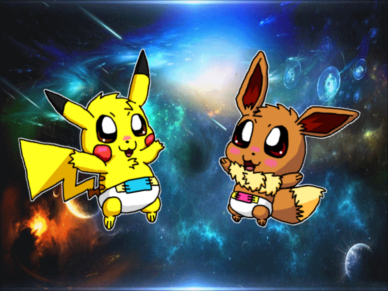 아기 피카츄 & 아기 이브이/Baby Pikachu & Baby Eevee/赤ちゃん ピカチュウ & 赤ちゃん イーブイ
